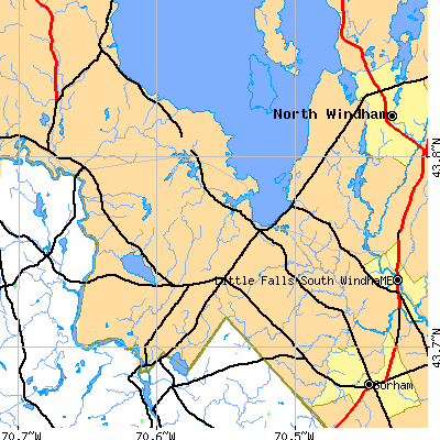 Zip code 04084 close-up map