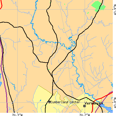 Zip code 04097 close-up map