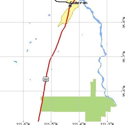 Zip code 86016 close-up map