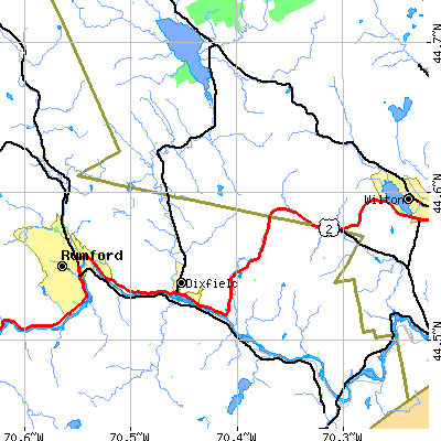 Zip code 04224 close-up map