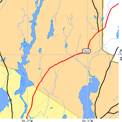Zip code 04236 close-up map