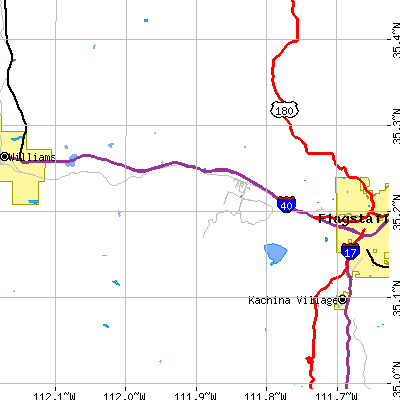 Zip code 86018 close-up map