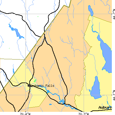 Zip code 04258 close-up map
