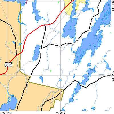 Zip code 04259 close-up map