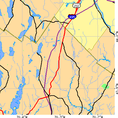Zip code 04260 close-up map