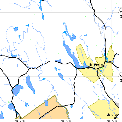 Zip code 04268 close-up map