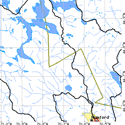 Zip code 04275 close-up map