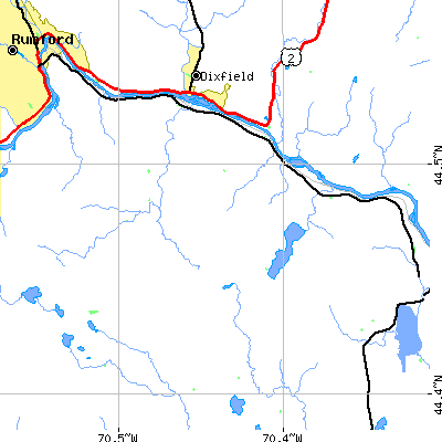 Zip code 04290 close-up map