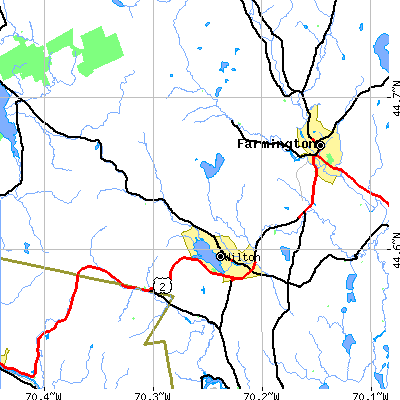 Zip code 04294 close-up map