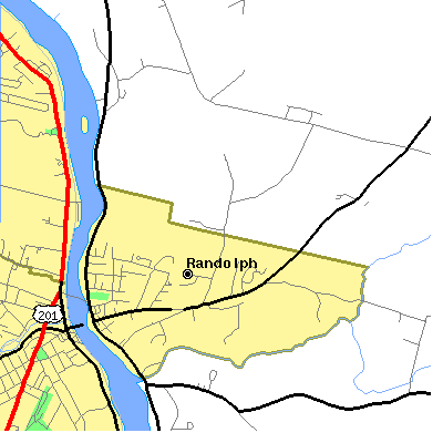 Zip code 04346 close-up map