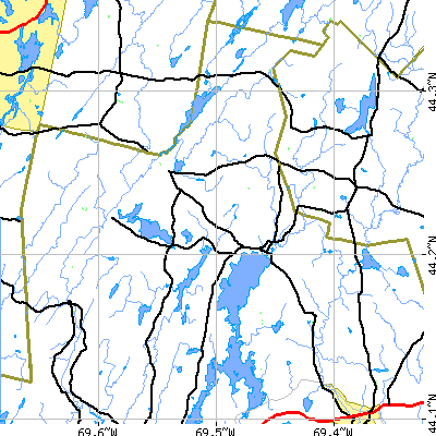 Zip code 04348 close-up map