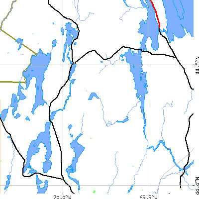 Zip code 04352 close-up map