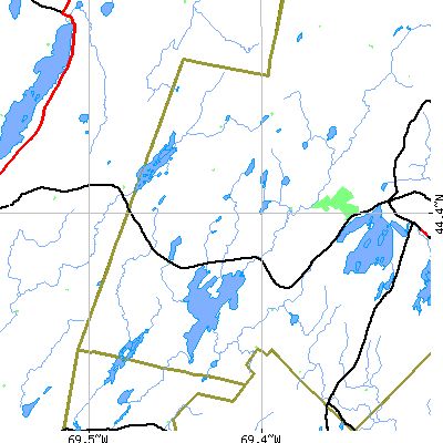 Zip code 04354 close-up map