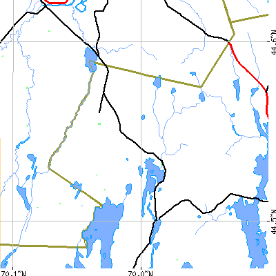 Zip code 04360 close-up map