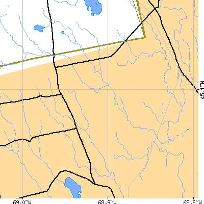 Zip code 04410 close-up map