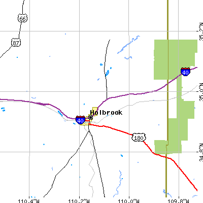 Zip code 86025 close-up map