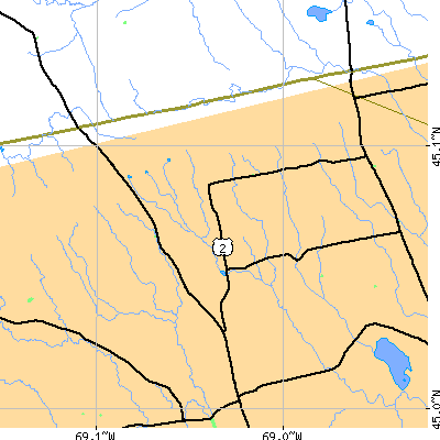 Zip code 04422 close-up map