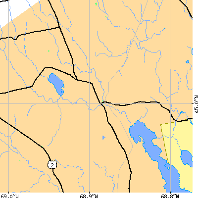 Zip code 04449 close-up map