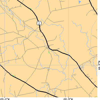 Zip code 04450 close-up map