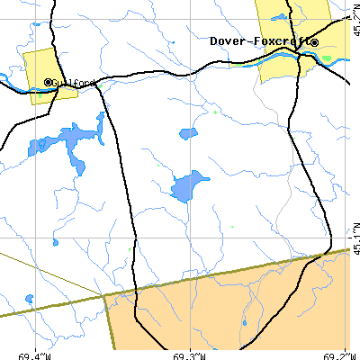 Zip code 04479 close-up map