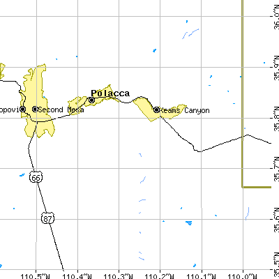 Zip code 86034 close-up map