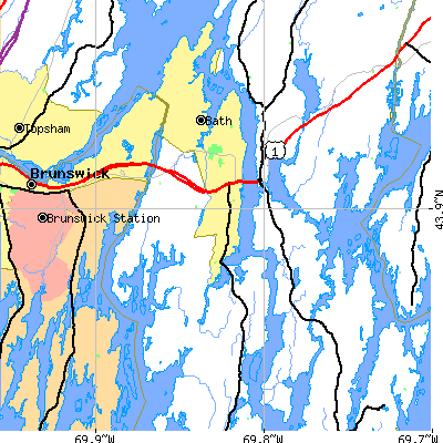Zip code 04530 close-up map