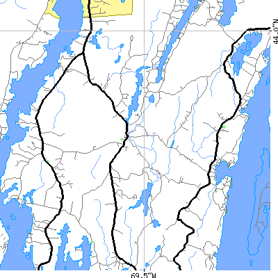 Zip code 04539 close-up map