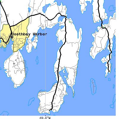 Zip code 04544 close-up map
