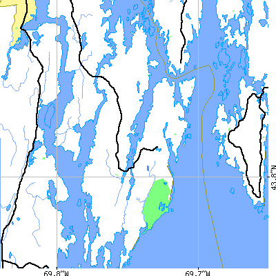 Zip code 04548 close-up map