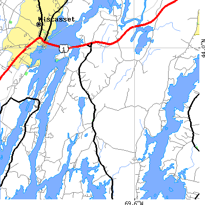 Zip code 04556 close-up map
