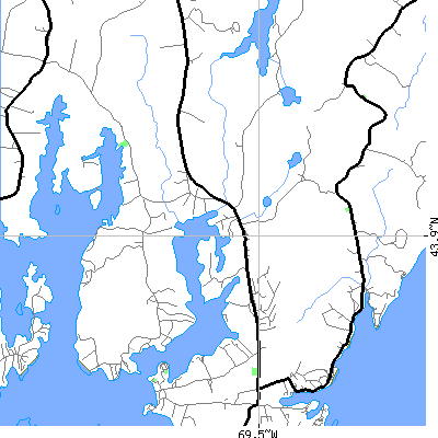 Zip code 04558 close-up map