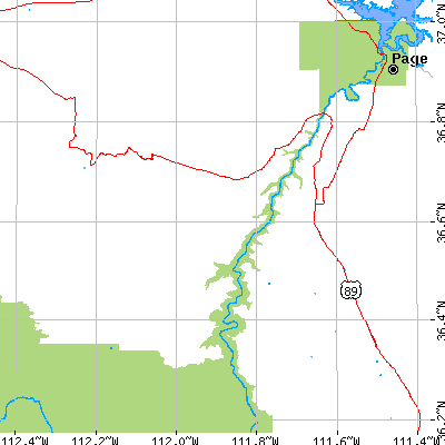Zip code 86036 close-up map