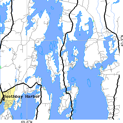 Zip code 04568 close-up map