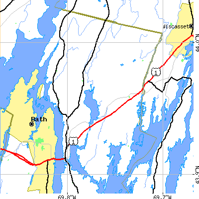 Zip code 04579 close-up map