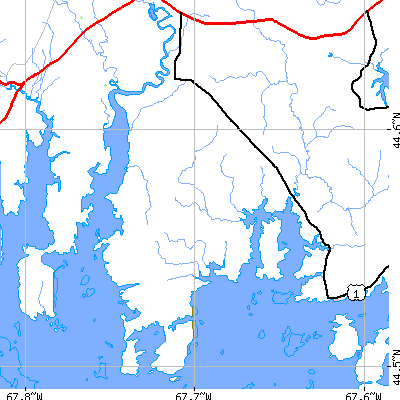 Zip code 04606 close-up map