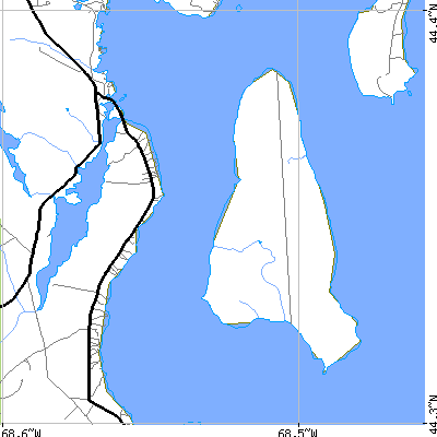 Zip code 04615 close-up map