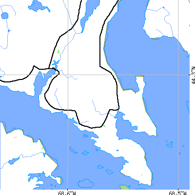 Zip code 04616 close-up map