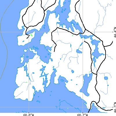 Zip code 04617 close-up map