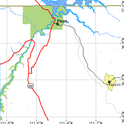 Zip code 86040 close-up map