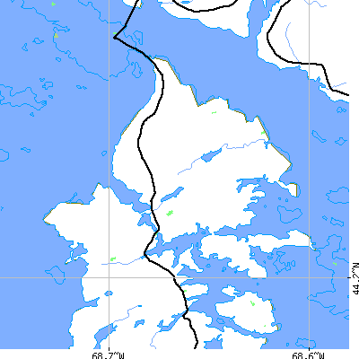 Zip code 04627 close-up map