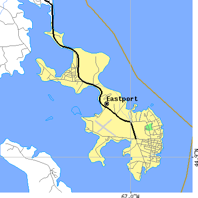 Zip code 04631 close-up map