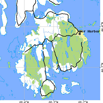 Zip code 04660 close-up map