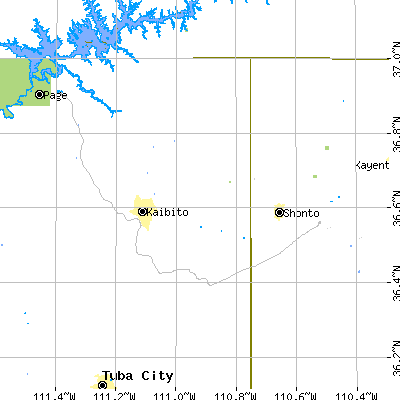 Zip code 86044 close-up map