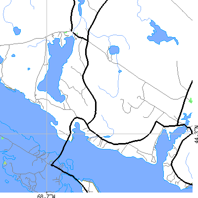 Zip code 04673 close-up map