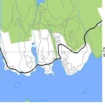 Zip code 04675 close-up map