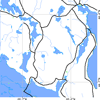 Zip code 04676 close-up map