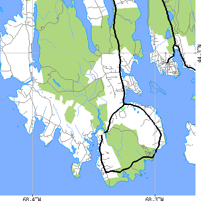 Zip code 04679 close-up map