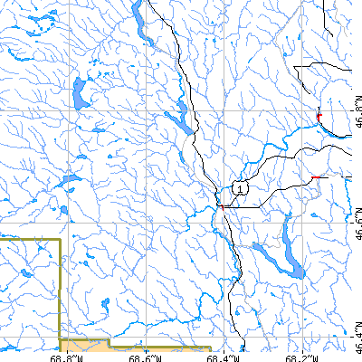 Zip code 04732 close-up map
