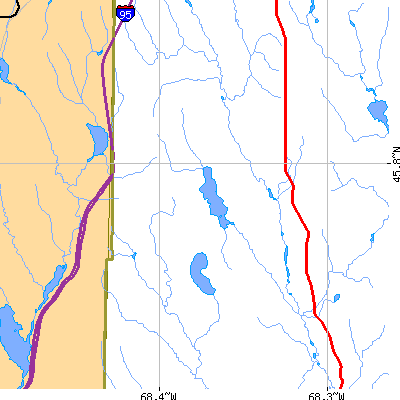 Zip code 04733 close-up map