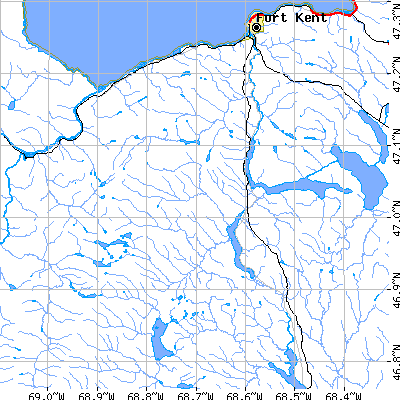 Zip code 04739 close-up map
